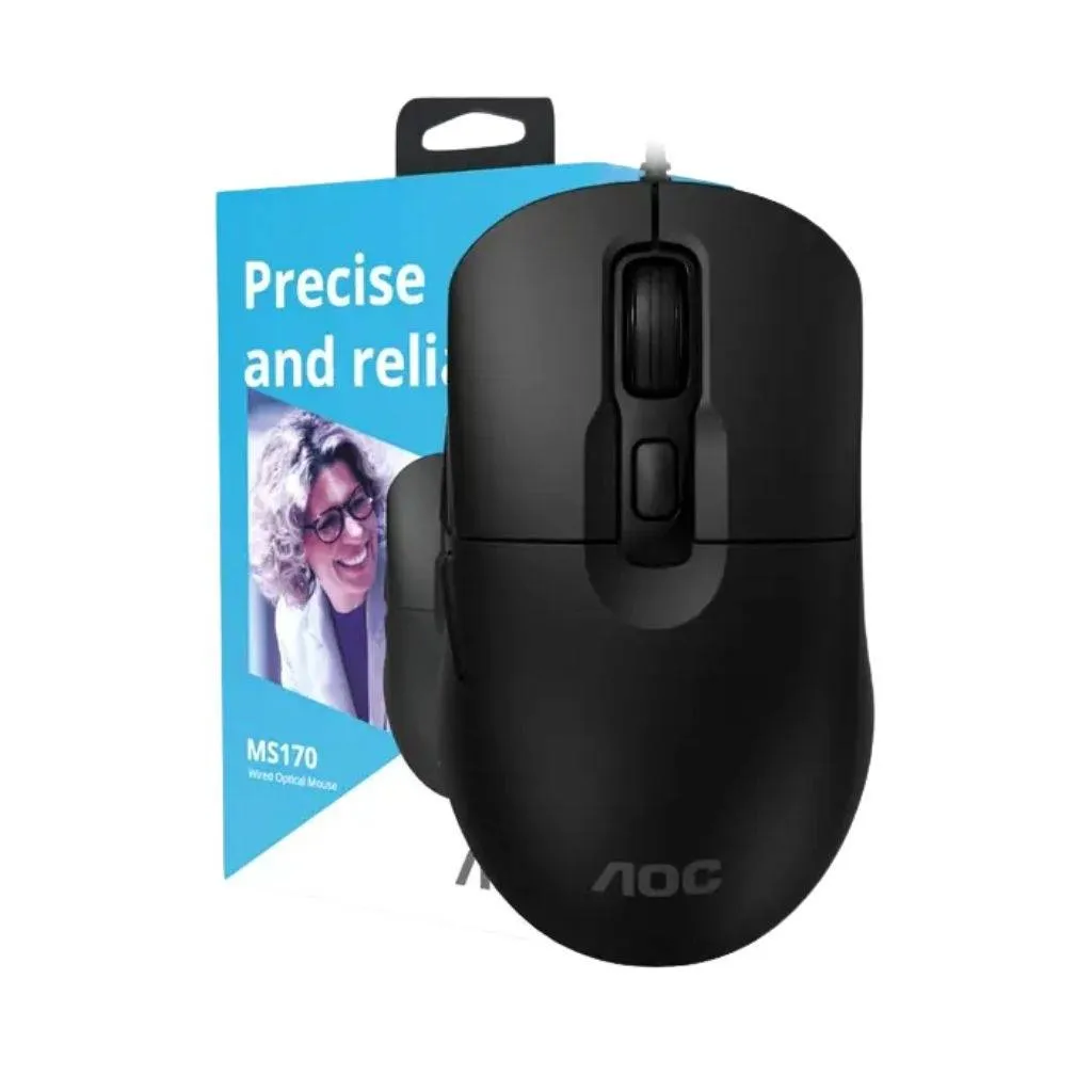 MOUSE AOC MS170 2000 DPI OPTICO USB ALAMBRICO