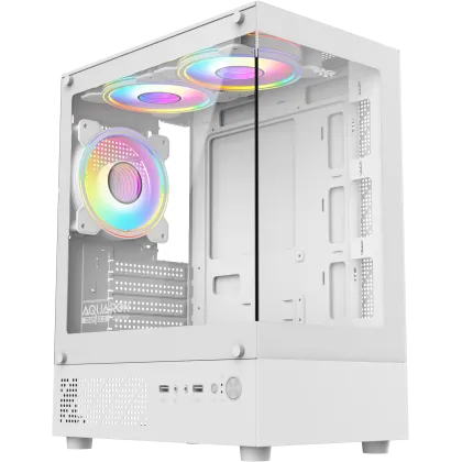 CASE GAMER ARMAGGEDDON AQUARON DUPLEX 2 CHROMA 3X VENTILADORES CHROMA MATX BLANCO