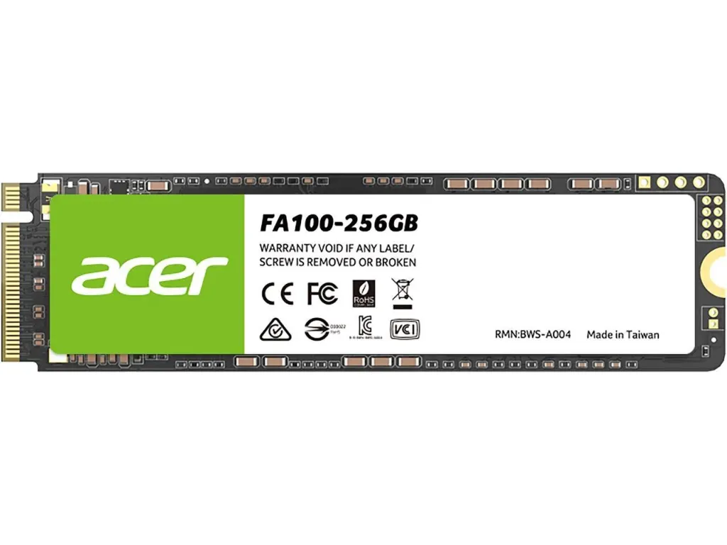 DISCO DE ESTADO SOLIDO SSD M.2 ACER FA100 DE 256GB PCIe Gen3 x4