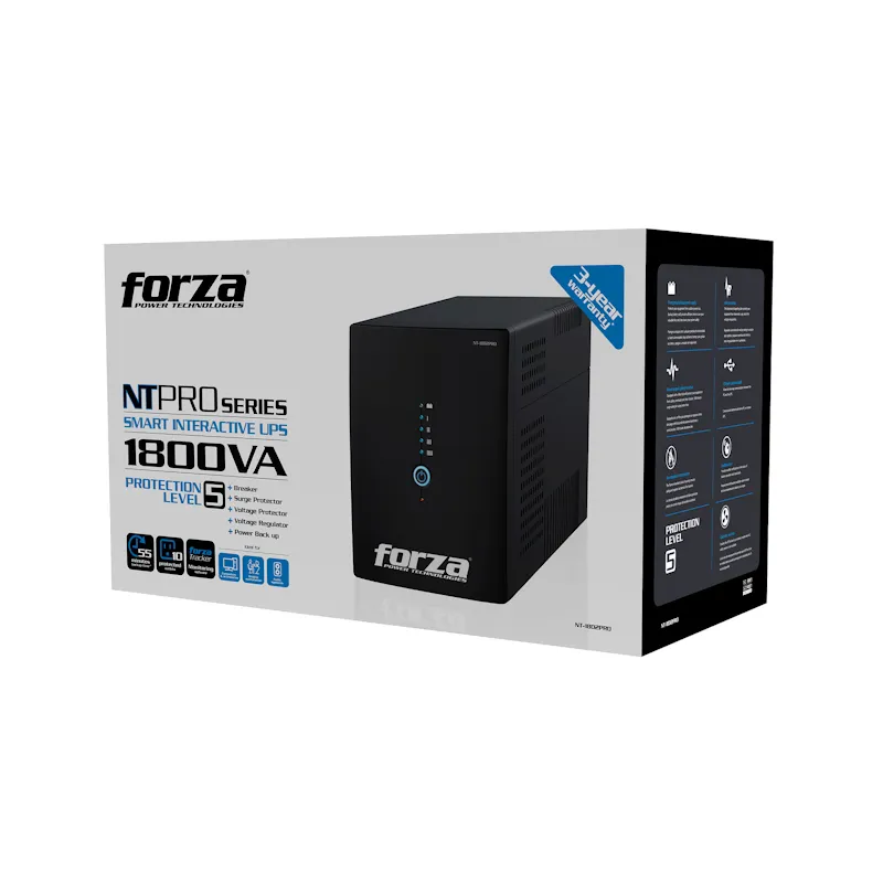 UPS FORZA NT-1801PRO INTERACTIVO 1800VA/900W 10 SALIDAS RJ45 TORRE 120V