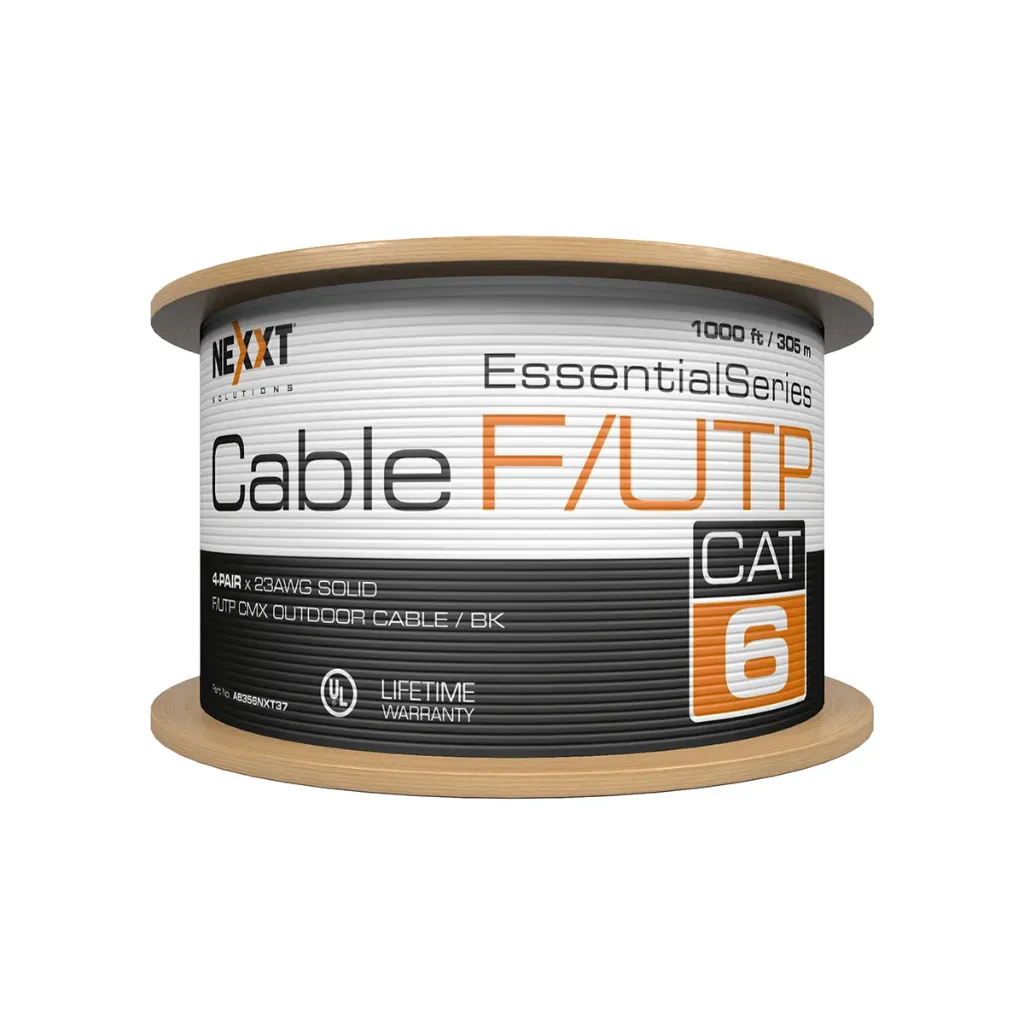 ROLLO DE CABLE UTP NEXXT AB356NXT37 CAT. 6 305 METROS 23 AWG U/UTP 4 PARES REVESTIMIENTO CMX EXTERIOR