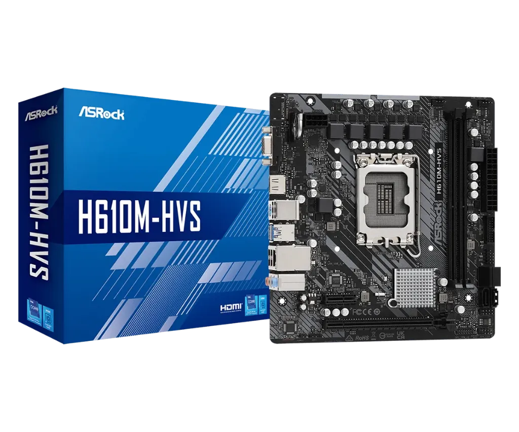 MAIMBOARD ASROCK H610M-HVS 14TH 13TH 12TH LGA1700 2 x DDR4 DIMMs 3200 HDMI, D-Sub 1 PCIe 4.0 x16, 1 PCIe 3.0 x1