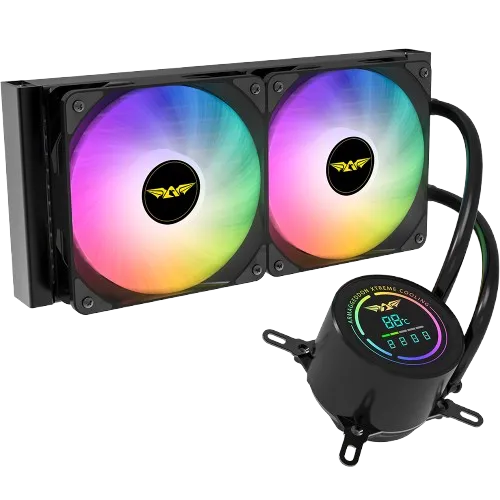 VENTILADOR LIQUIDO ARMAGGEDDON DEEPFREZZER ADV A240 ARGB PANTALLA INTELIGENTE ILUIMACION ARGB COMPATIBLE CON AM3/ AM4/ AM5 Y 115X/ 1851/ 1700/ 20XX