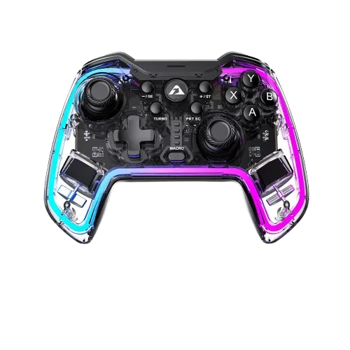 [MORPH-7RGB-NITRO] MANDO ARMAGGEDDON MORPH 7 RGB BK CONECTIVIDAD INALAMBRICA 2.4GHz BLUETOOTH 5.0+EDR Y CABLEADO USB-C BATERIA 800MAH CON TIEMPO DE CARGA DE 2 A 3 HORAS Y UNA AUTONOMIA DE 8 A 12 HORAS SOPORTE QUE INCLUYE UN CLIP DESMONTABLE PARA CELULARES Y SOPORTA 90MM