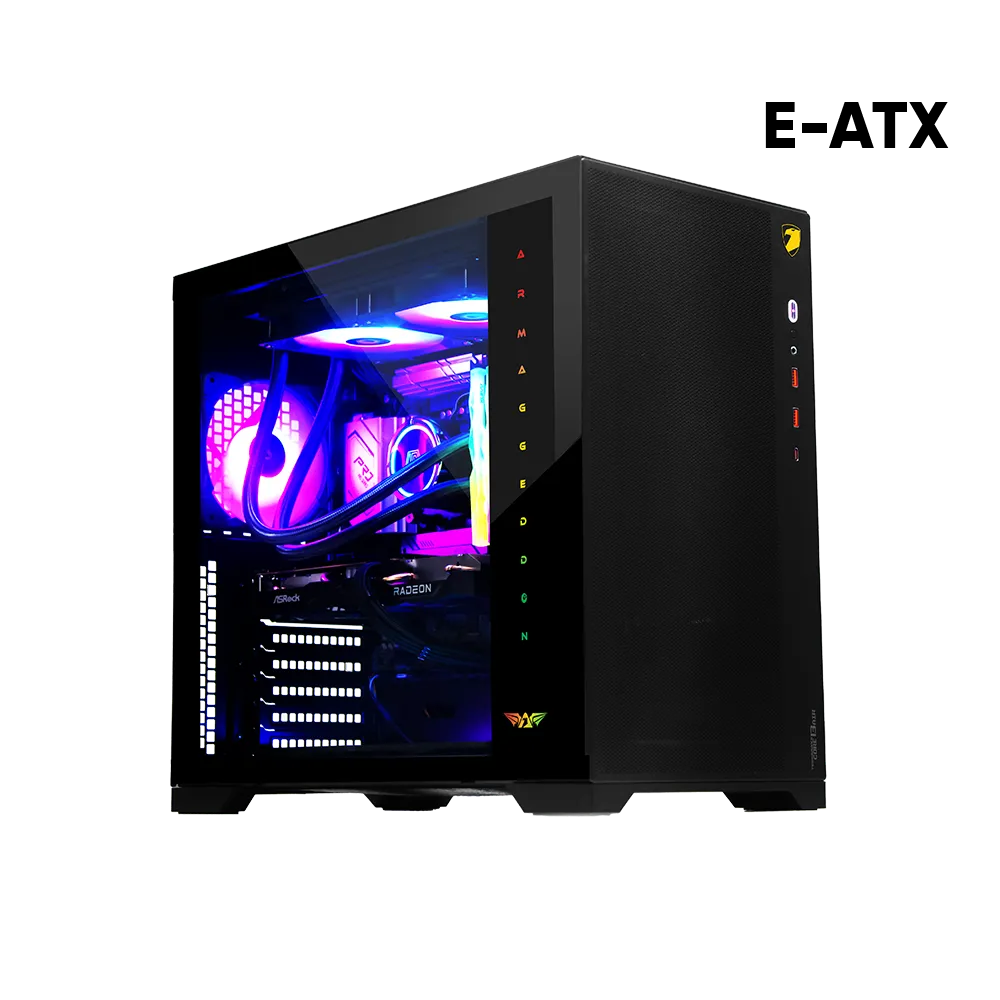 CASE GAMER ARMAGGEDDON TESSARAXX CORE 13 AIR PANEL LATERAL DE VIDRIO TEMPLADO ATX/EATX/ITX/MATX NEGRO
