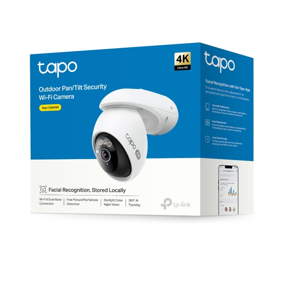 [C560WS] CAMARA TP-LINK TAPO C560WS TIPO PT INT-EXT 8MP 4K VISION 360° COLOR WI-FI-RJ45 BIDIRECIONAL IP66