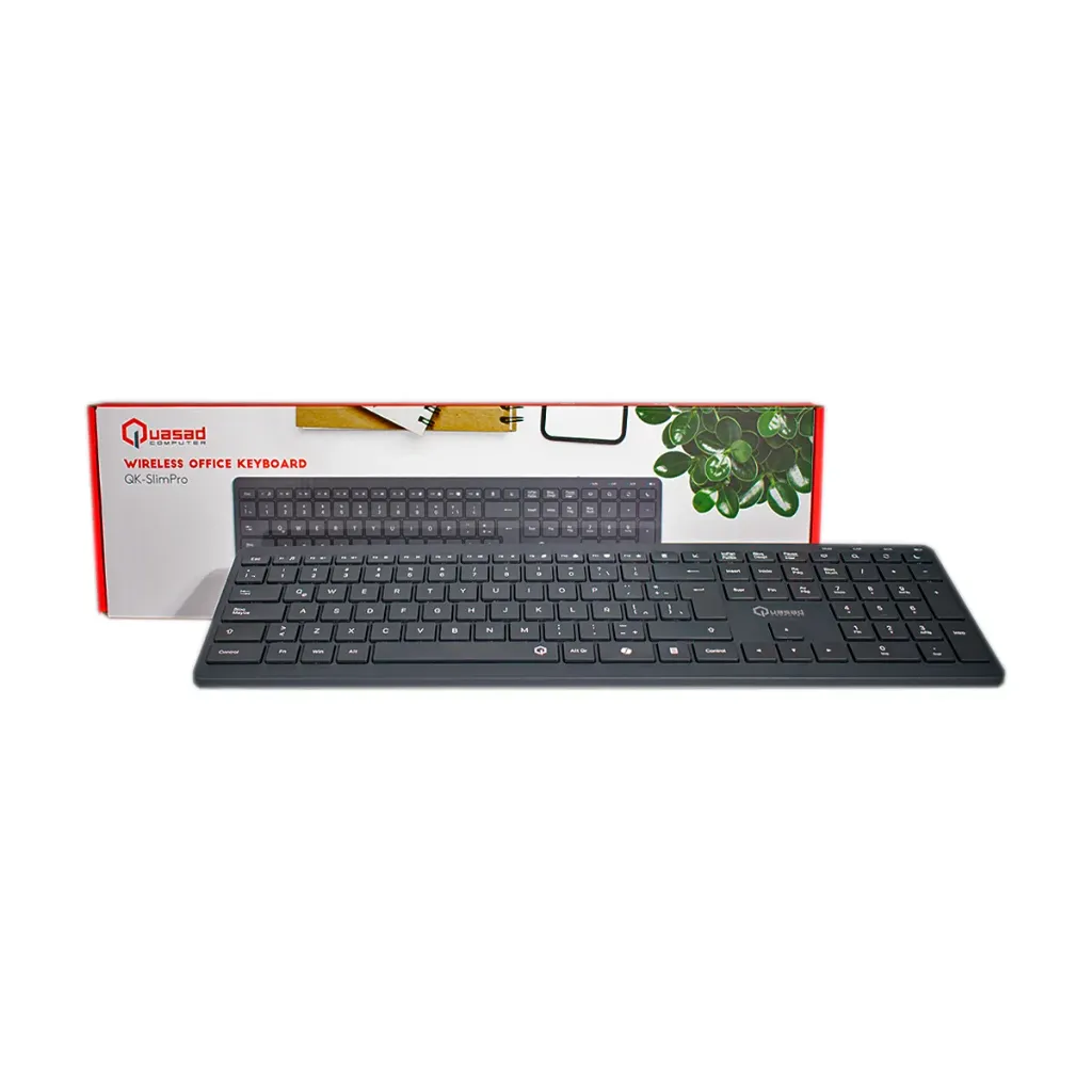TECLADO QUASAD QK-SLIMPRO WIRELESS RECARGABLE  SLIM NEGRO