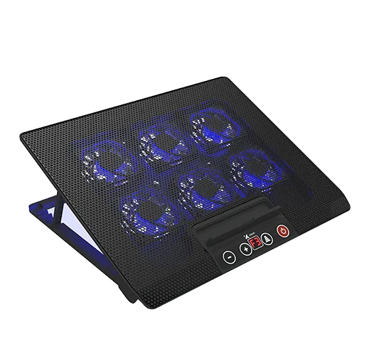 VENTLADOR XTECH TUULI  XTA-161 SISTEMA DE ENFRIAMIENTO DE 6 VENTILADORES ILUMINACION AZUL INCLUYE UNA PANTALLA LCD Y UN PANEL DE CONTROL DE 4 BOTONES