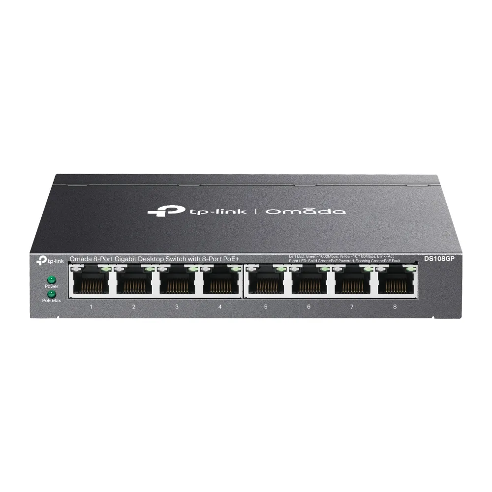 SWITCH TP-LINK DS108GP OMADA 8 PUERTOS PoE+ GIGABIT