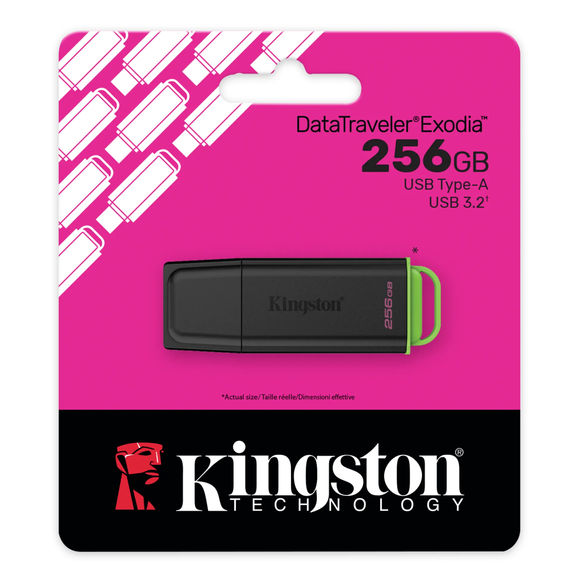 PEN DRIVE KINGSTON 256GB DTXG2/256GB EXODIA USB 3.2 NEGRO VERDE
