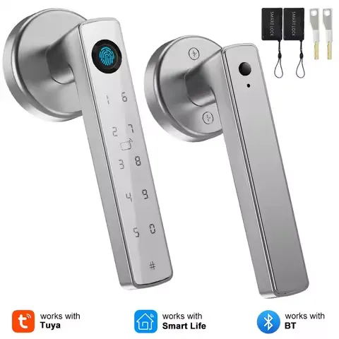 CERRADURA DE PUERTA CON HUELLA YFK H01 AUTENTICACION HUELLA, TARJETA RF/ CLAVE /LLAVE Y DESDE EL CELULAR