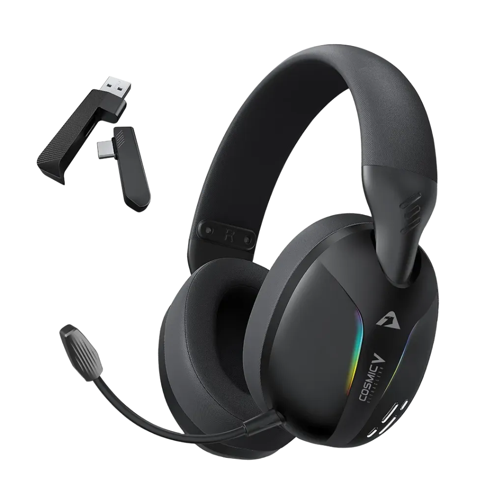AUDIFONO + MICROFONO ARMAGGEDDON  COSMIC V QUAD MODE WIRELESS RGB GAMING Bluetooth 5.4, 2.4GHz USB-A USB-C 16 HORAS RGB