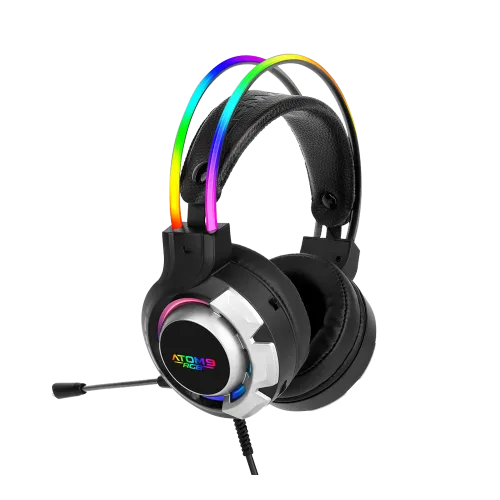 AUDIFONO + MICROFONO ARMAGGEDDON ATOM 9 RGB Micrófono omnidireccional USB + 3,5 MM 4PINES CABLE 2.1M