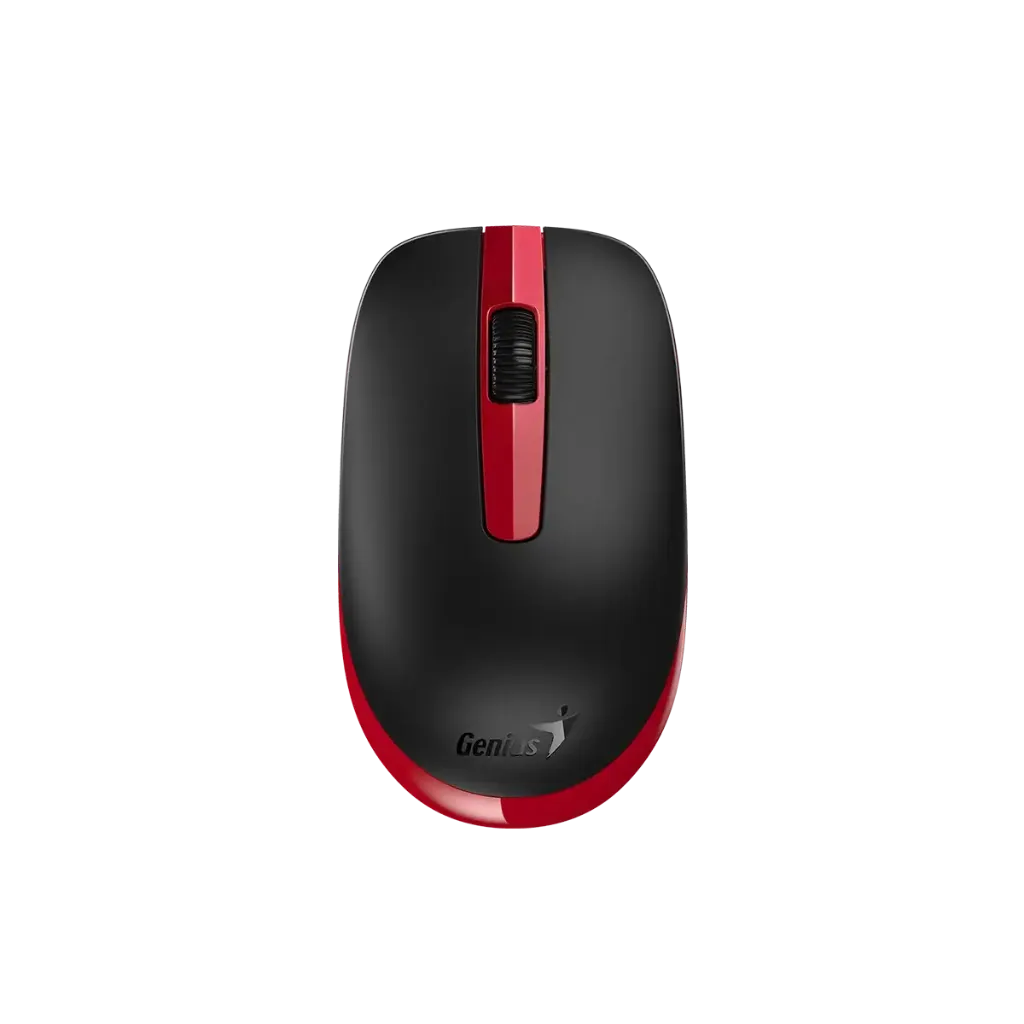 MOUSE GENIUS NX-7007 BLUEEYE WIRELESS 2.4GHZ  PILA AA  WINDOWS Y MAC NEGRO CON ROJO