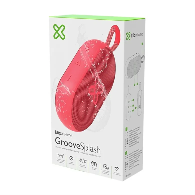 PARLANTA KLIP XTREME KBS-030RD GROOVESPLASH 6W HORAS IPX7 1500mAh ROJO