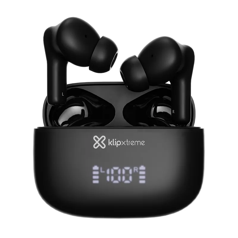 AUDIFONO + MICROFONO KLIP XTREME KTE-850BK ANC Híbrida y ENC IPX7 500mAh HASTA 26 HORAS