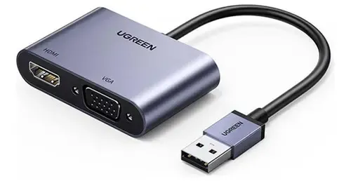 CONVERTIDOR UGREEN DE USB 3.0 A HDMI Y VGA 1080P 60HZ 15CM
