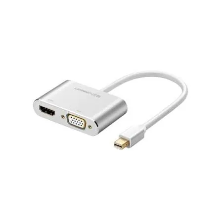 CONVERTIDOR UGREEN MINI DISPLAY PORT A HDMI Y VGA 4K 30HZ 25CM BLANCO