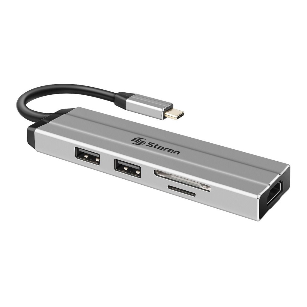 ADAPTADOR STEREN USB-C 3.0 A HDMI / USB/ MICROSD STEREN USB-4740