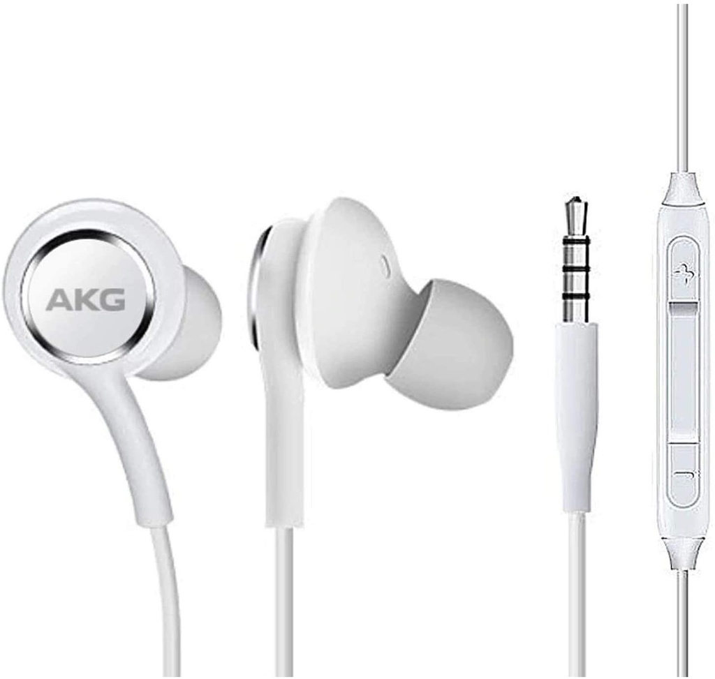 AUDIFONOS + MICROFONO SAMSUNG AKG PLUG 3.5 ORIGINAL (Blanco)