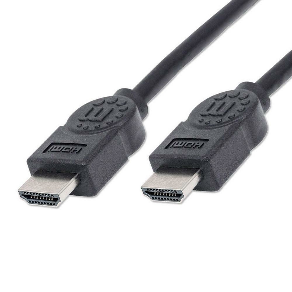 CABLE HDMI 2 M. MANHATTAN BLINDADO DOBLE 1080P M-M, 30AWG, 4K 30HZ NEGRO SKU:324427