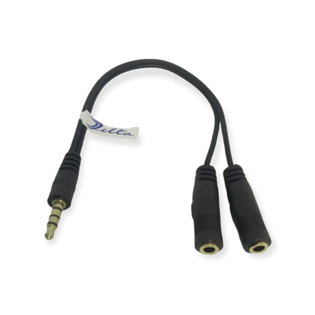 CABLE PLUG A AUDIO Y MICROFONO 1 MACHO A 2 HEMBRAS