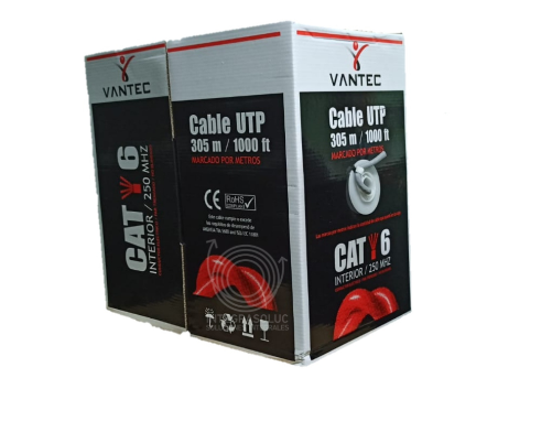 CABLE UTP VANTEC CATEGORIA 5E 23 AWG 50% COBRE PARA INTERIOR