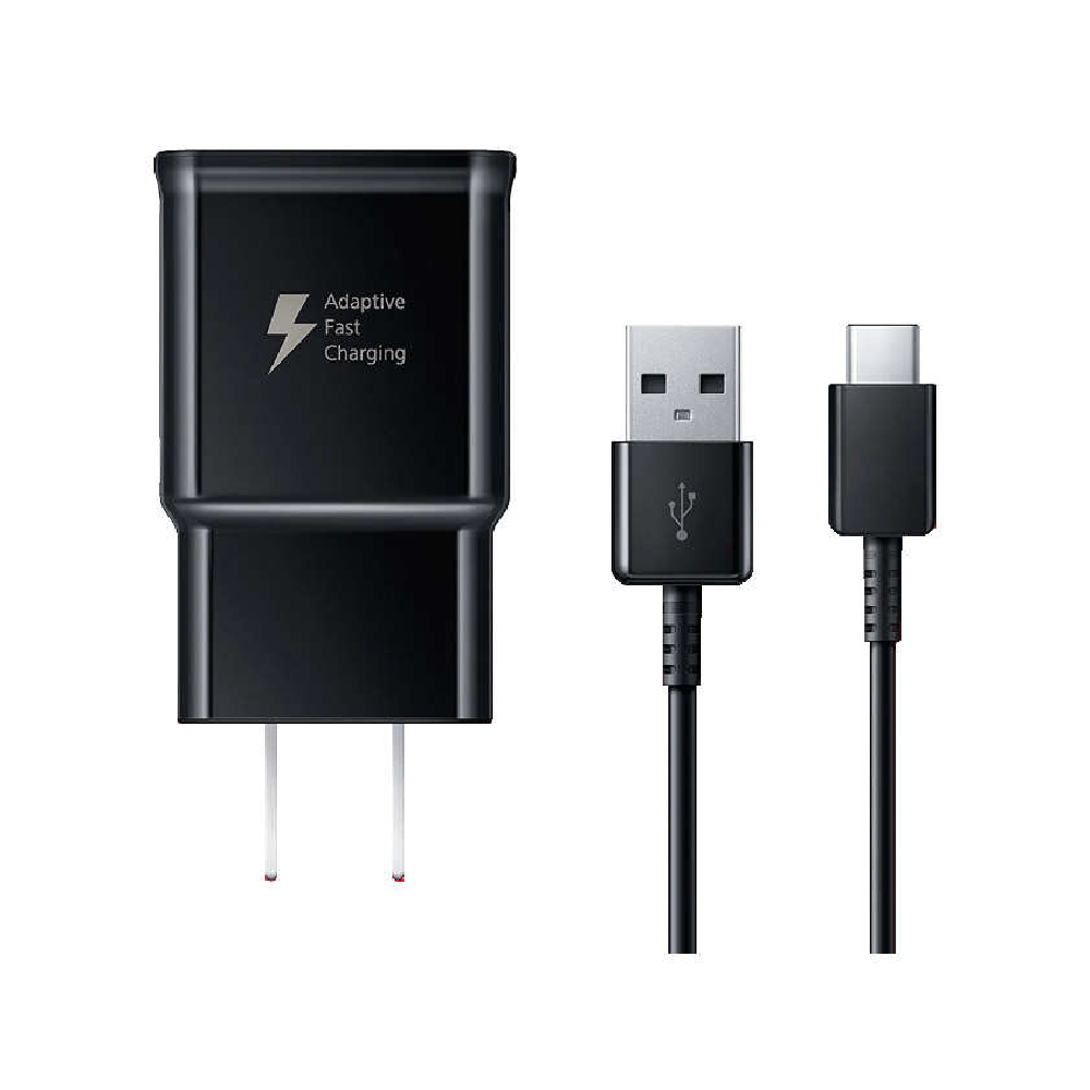 CARGADOR + CABLE SAMSUNG USB A TIPO C ORIGINAL NEGRO
