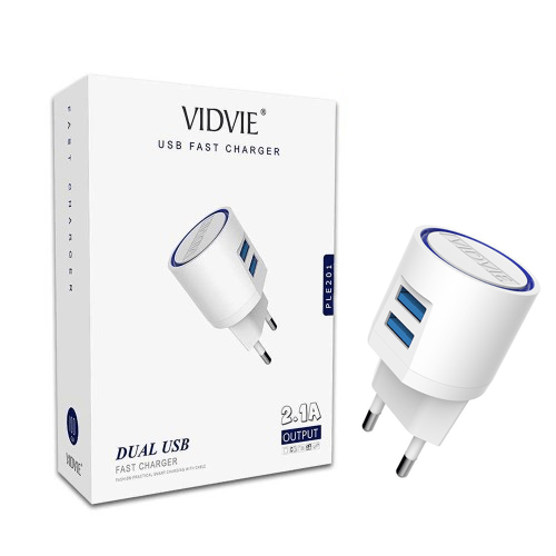 CARGADOR VIDVIE USB-V8 DUAL USB 2.1A