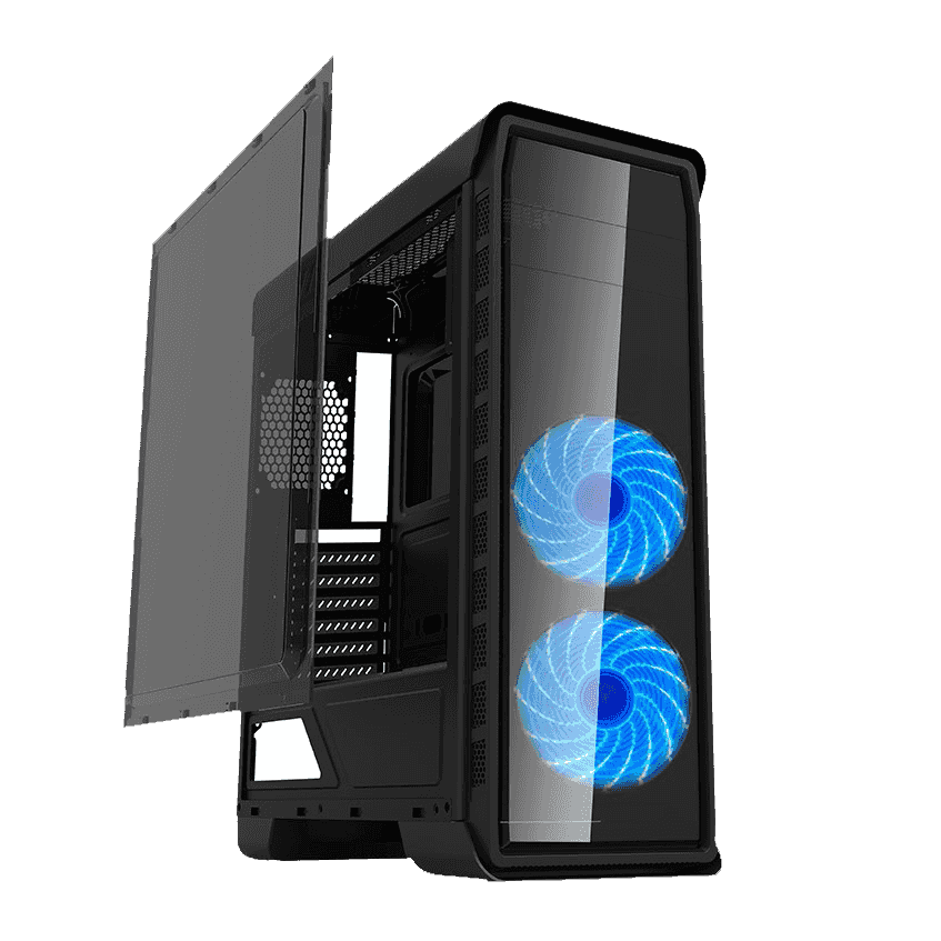 CASE GAMER GAMEMAX ELYSIUM G503X NEGRO 	ATX/MICRO ATX/ITX/MINI ITX 2 VENTILADOR