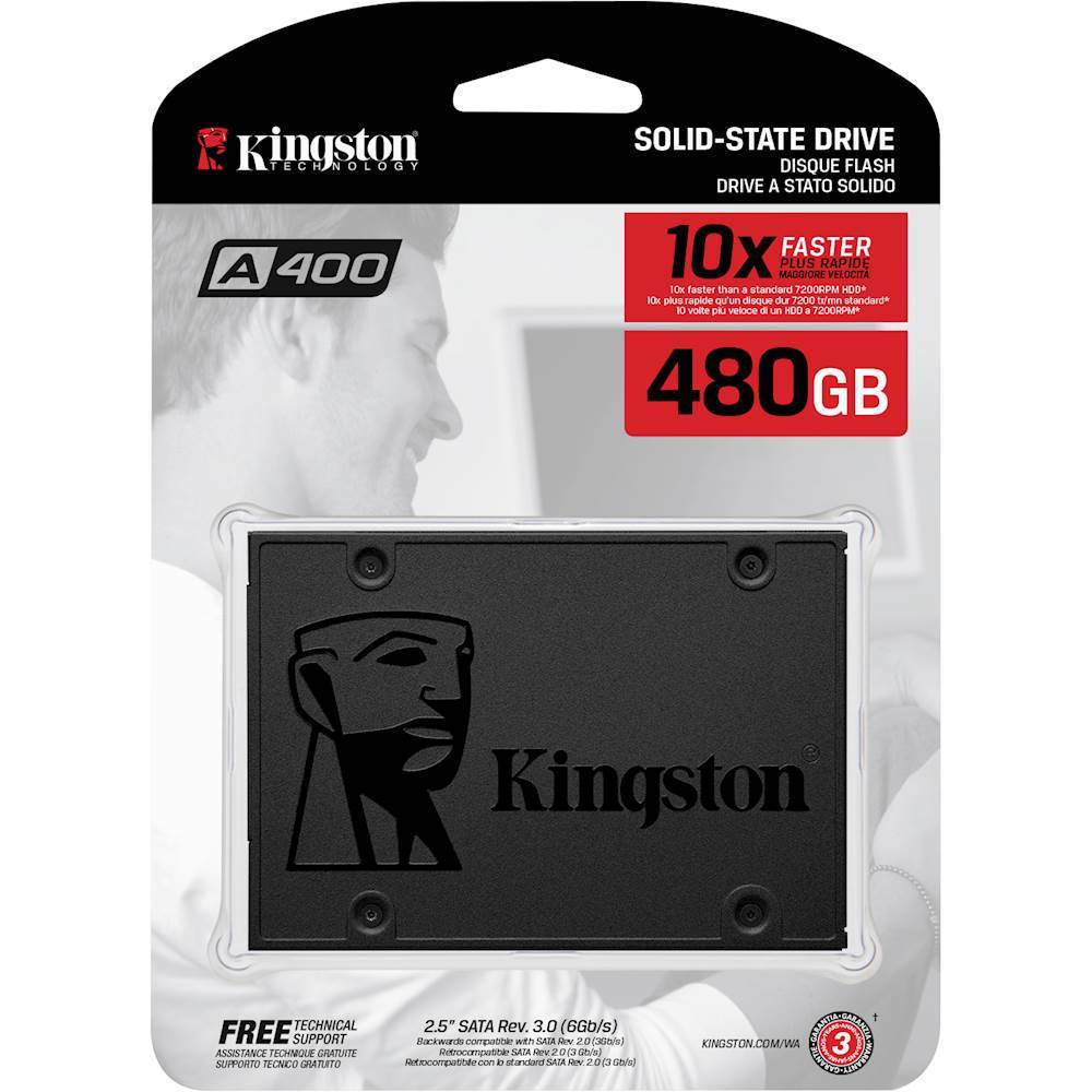 [SA400S37/480G] DISCO DE ESTADO SOLIDO KINGSTON 480GB A400 SA400S37/480G SATA 3 2.5"