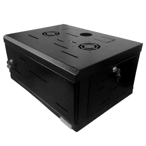 GABINETE TECLAM COLOR NEGRO RACK CERRADO 4U