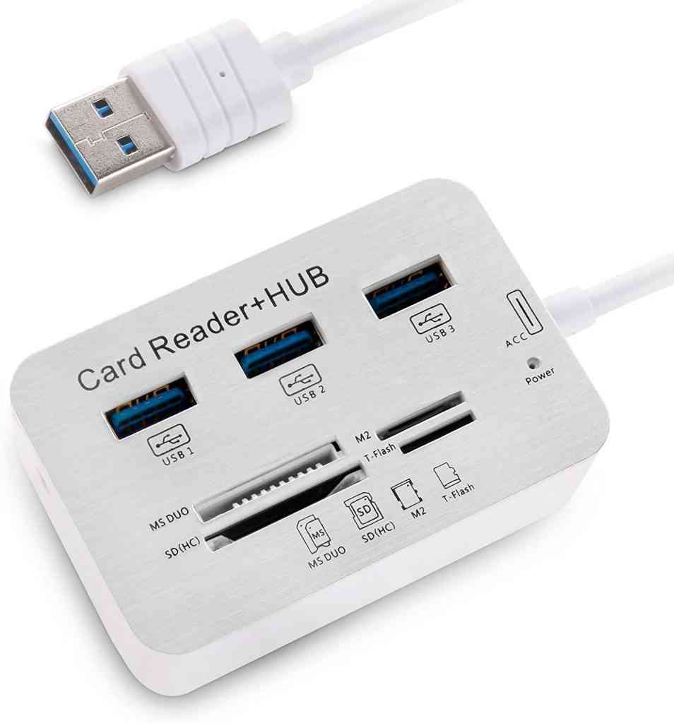 HUB UNIVERSAL PARA PC 3 USB 3.0/LECTOR DE TARJETAS SD/SDHC/TF/MS DUO 