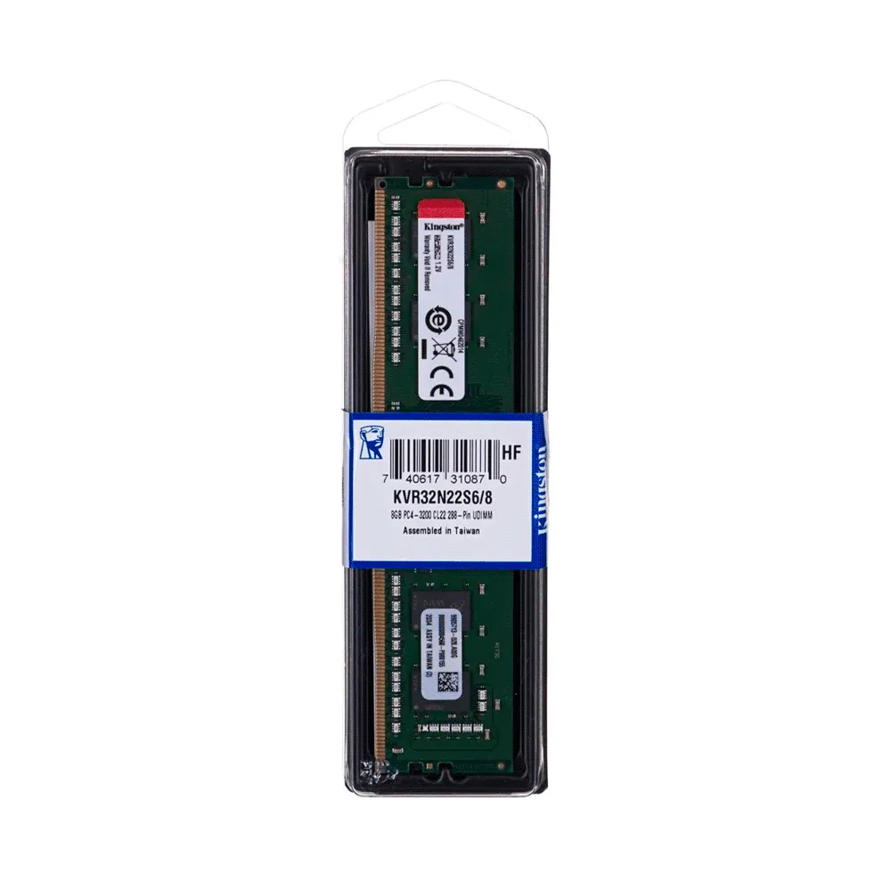 MEMORIA PARA PC KINGSTON  8GB DDR4 3200 MHZ KVR32N22S6/8 8GB PC4 1RX16 CL22 64-BIT