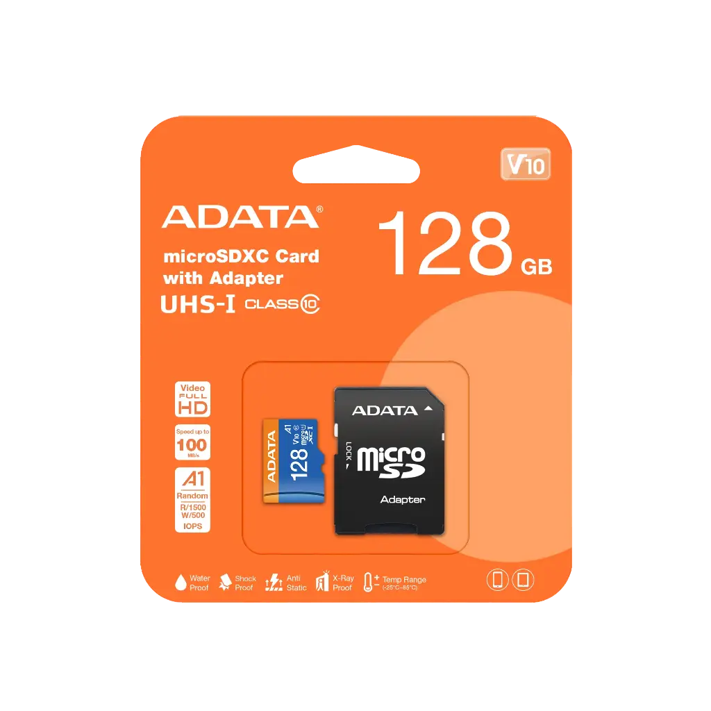 MICRO SD 128GB ADATA AUSDX128GUICL10A1-RA1 CLASE 10 UHS-I V10