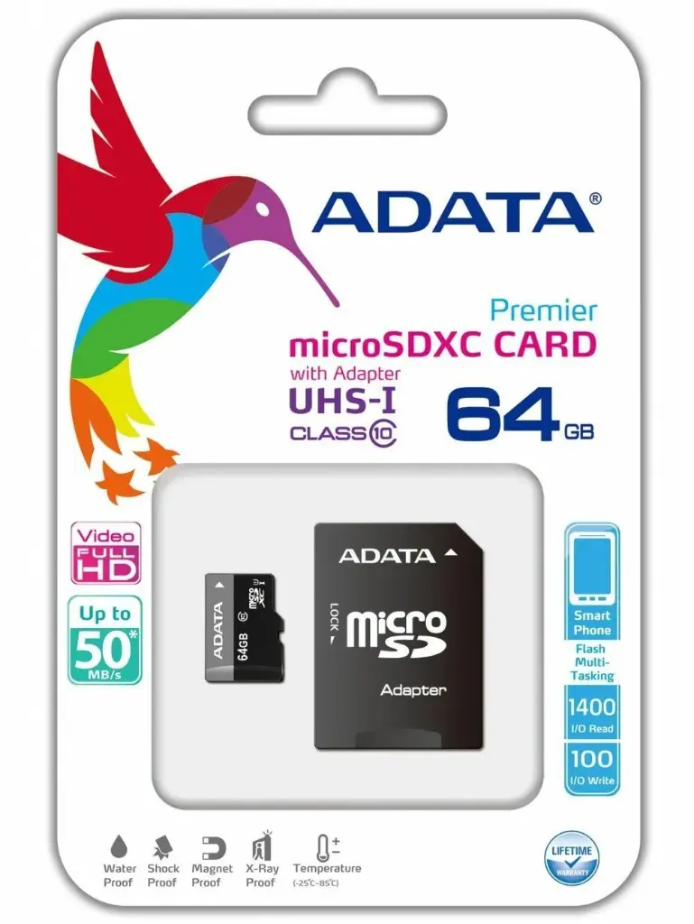 MICRO SD ADATA 64GB CLASE 10 UHS-I