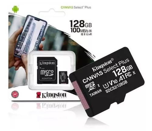 MICRO SD 128GB KINGSTON CLASS 10 UHS-I CON ADAPTADOR CANVAS SELECT PLUS 100R