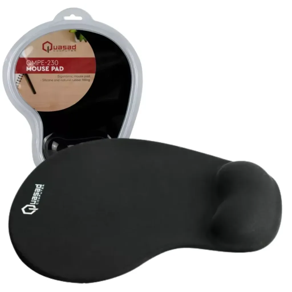 MOUSE PAD GEL QUASAD QMPE-230 ERGONOMICO NEGRO