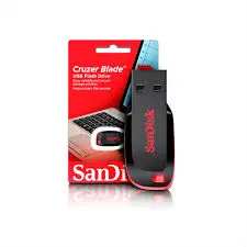 PENDRIVE 16GB SANDISK CRUZER BLADE USB 2.0 NEGRO CON ROJO 