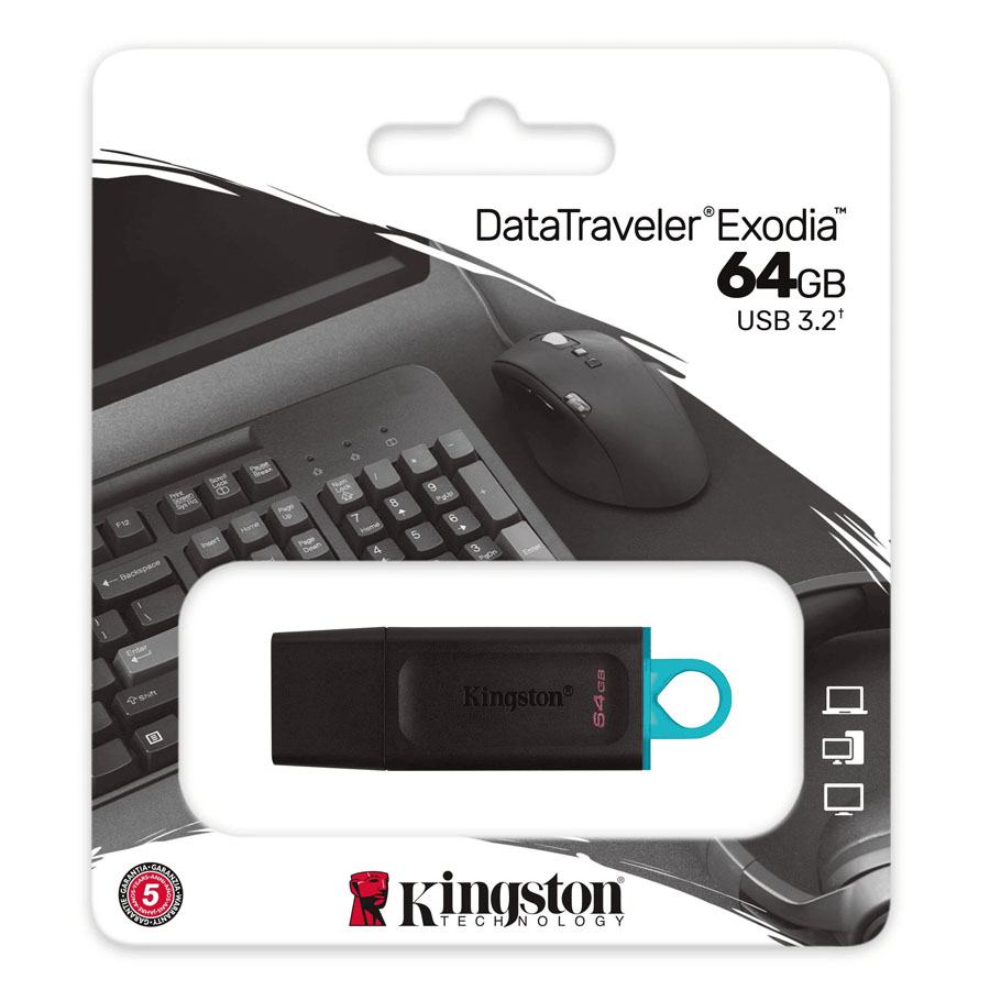 PENDRIVE KINGSTON 64GB DATATRAVELER EXODIA DTX/64GB USB 3.2 BLACK/BLUE