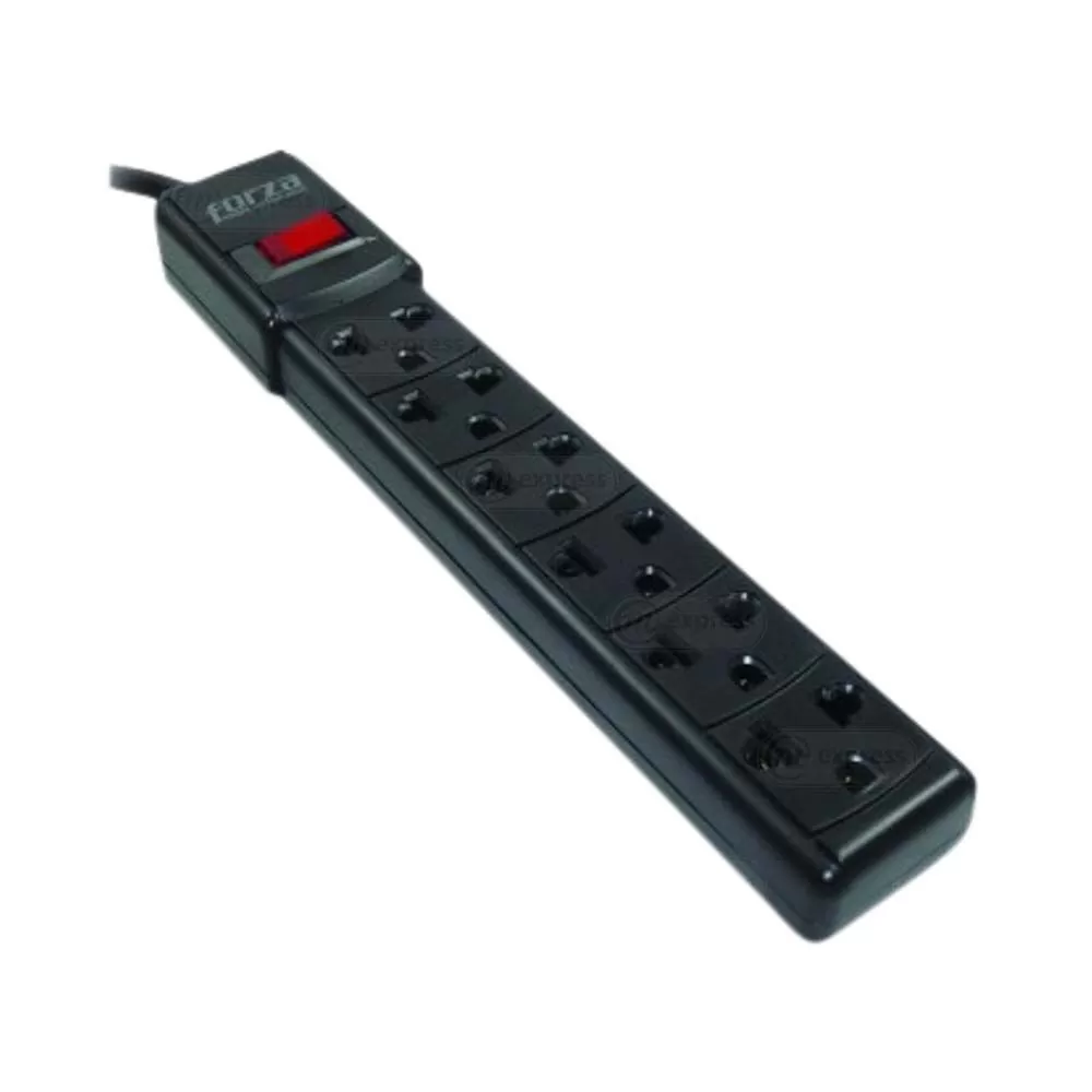 REGLETA FORZA PS-001B 6 TOMAS CON CONEXIÓN A TIERRA 2200W