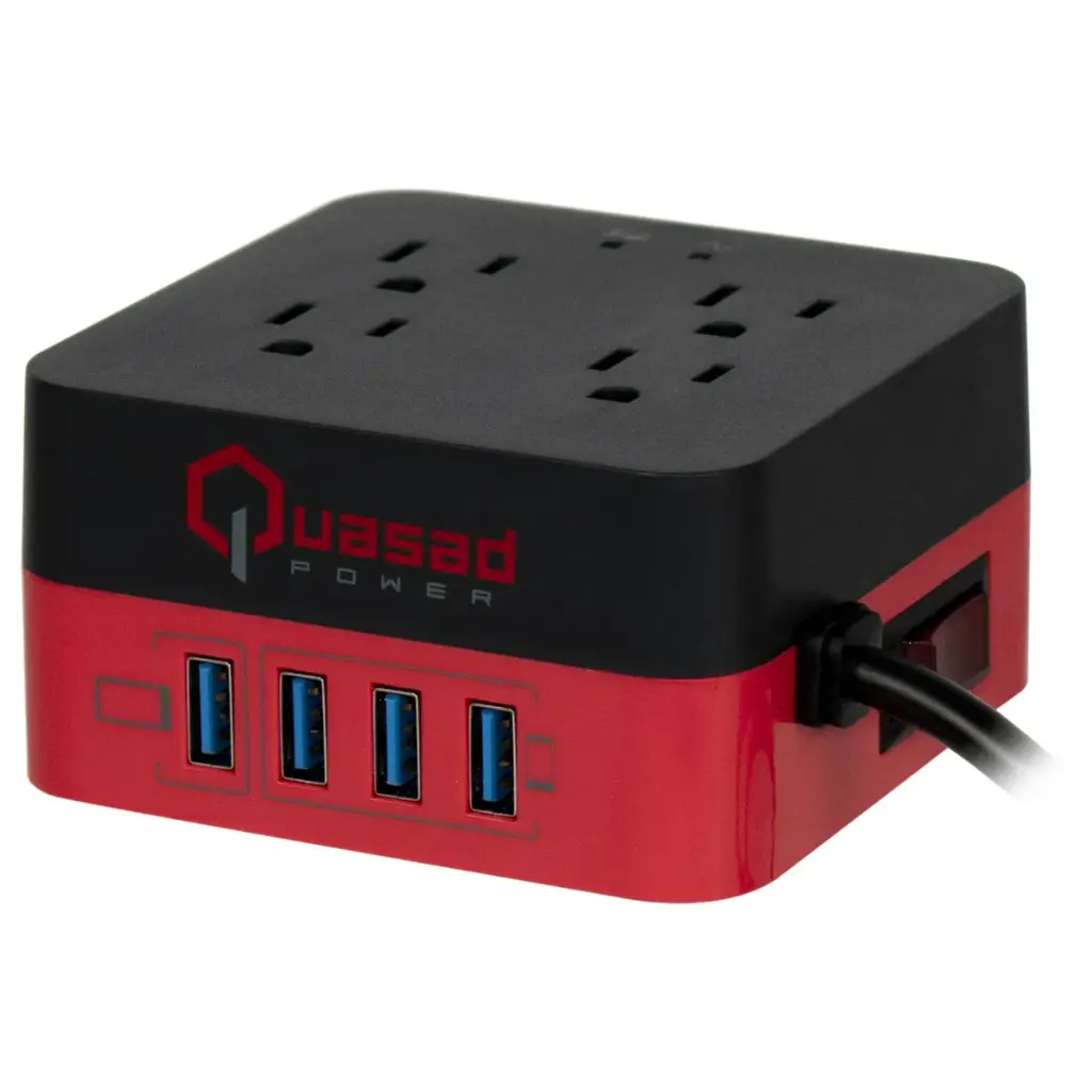 REGULADOR VOLTAJE QSP-33URD QUASAD 4 NEMAS 5-15R Y 4 USB