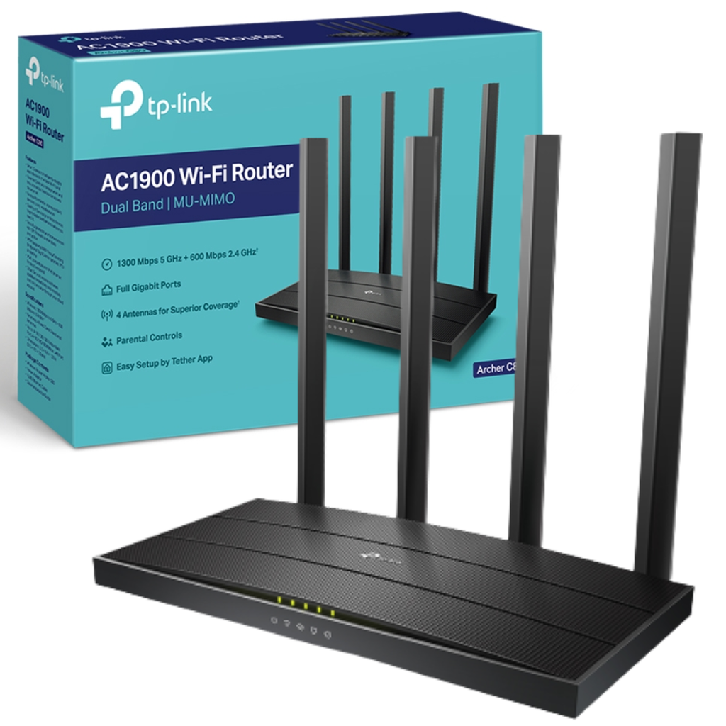 ROUTER TP-LINK 4 ANTENAS ARCHER C80 INALAMBRICO MU-MIMO AC1900 DUAL BAND 1300+600MBPS GIGABIT