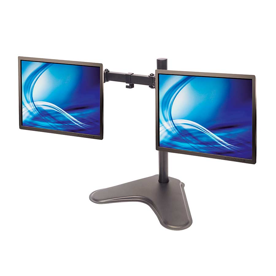 SOPORTE DE MONITOR MANHATTAN, 2 LCD, ARTICULADO, BASE MOVIL, 13 A 32 PULG, NEGRO SKU: 461559
