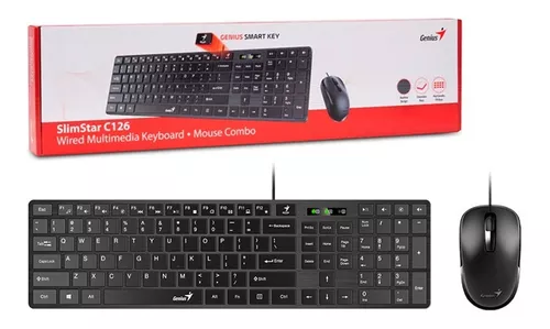 TECLADO + MOUSE GENIUS SLIMSTAR C126 USB NEGRO