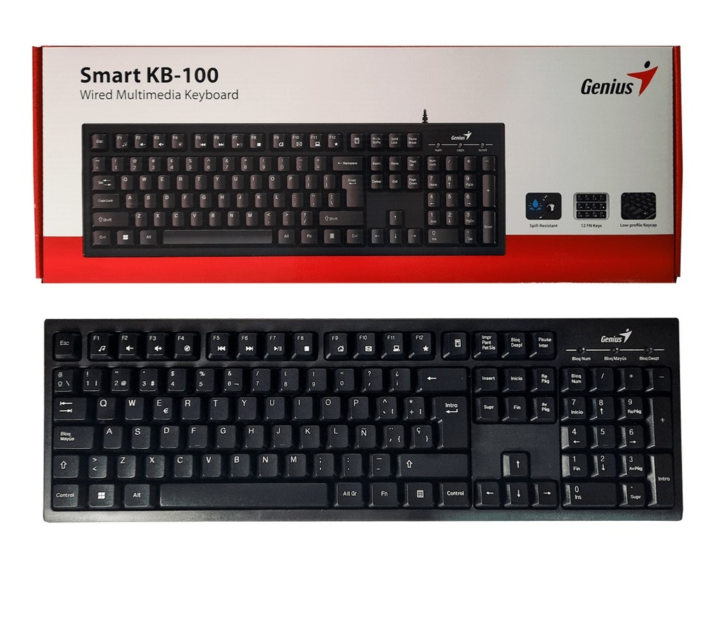 TECLADO GENIUS KB-100 CON CABLE USB