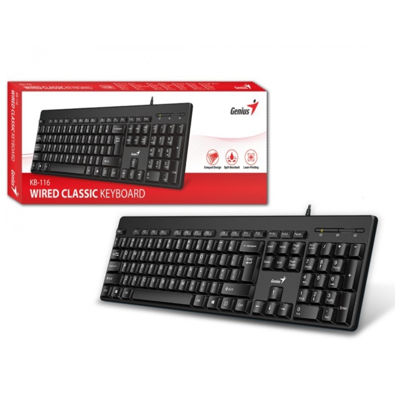 [091163257349] TECLADO GENIUS KB-116 USB NEGRO