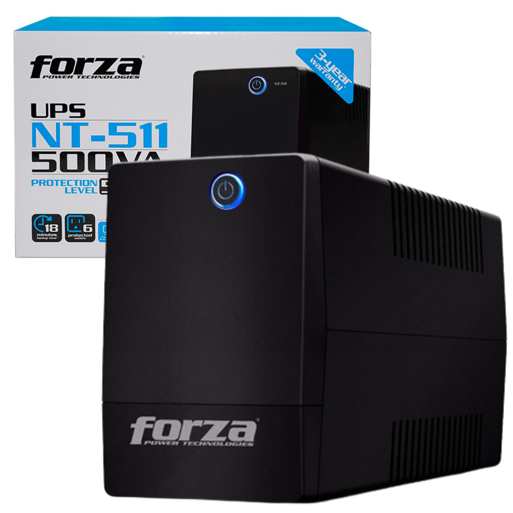 UPS FORZA NT-511 INTERACTIVO 500VA/250W 4+2 SALIDAS NEMA 5-15R+RJ11 120V