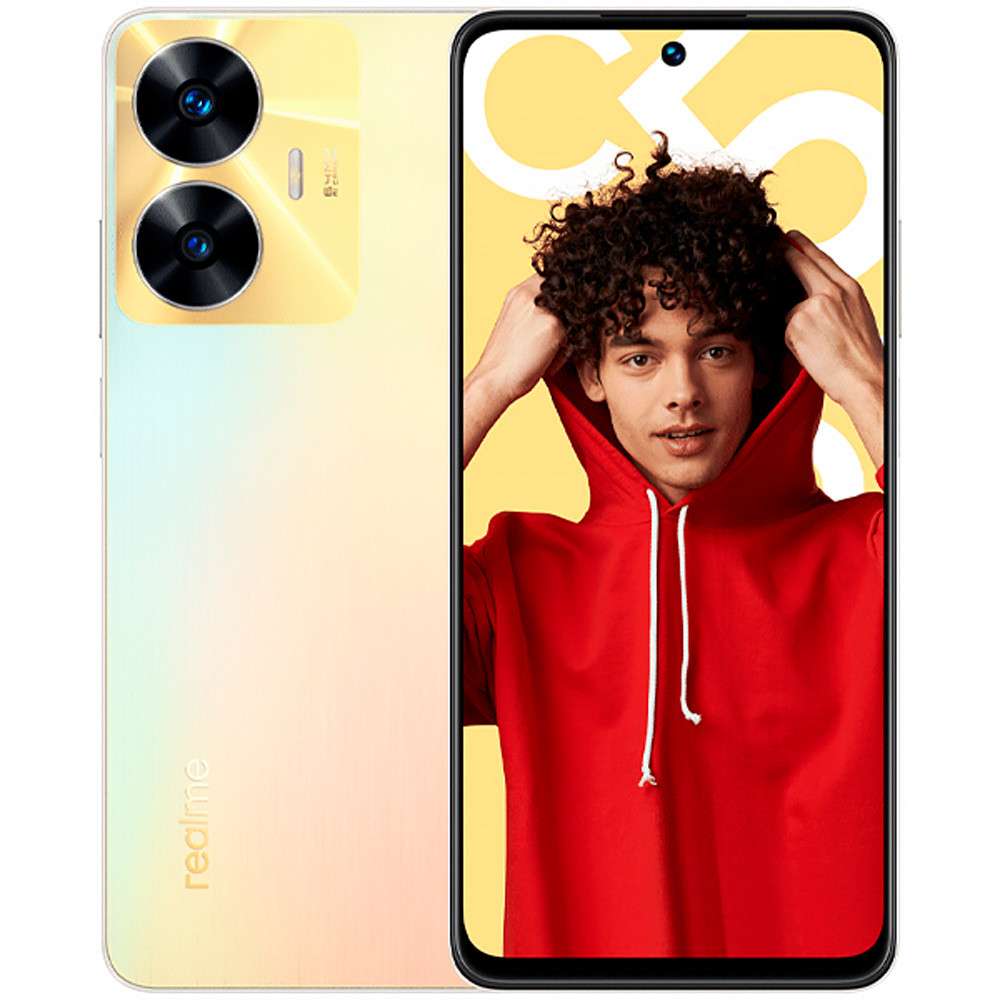 CELULAR REALME C55 RMX3710 256GB MEMORIA/8 GB RAM/ PROCESADOR HELIO G88 2GHZ / CAM. FRONTAL 8MP / CAM. POST. 64MP+2MP /DUAL SIM/  DORADO