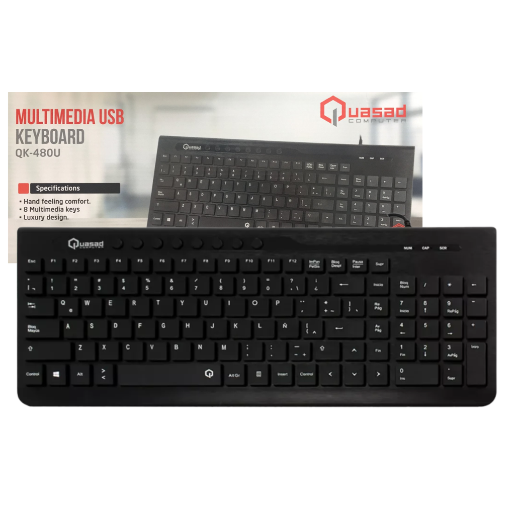 [QK-480U] TECLADO QUASAD USB QK-480U